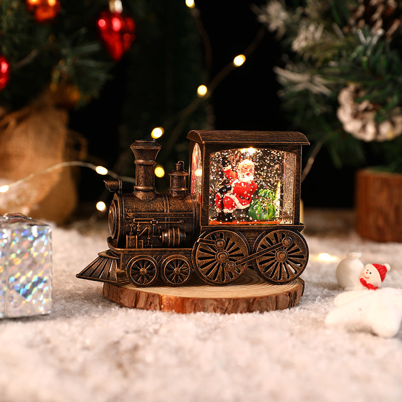 Enchanting Christmas Water-filled Mini Train, Thomas Train Design for Festive Gifts and Home Decor