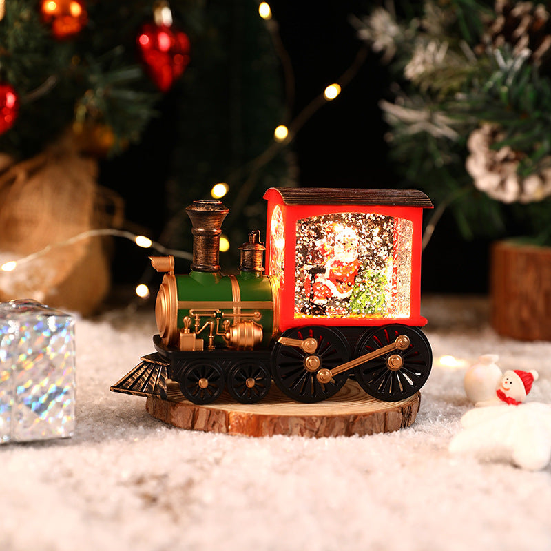 Enchanting Christmas Water-filled Mini Train, Thomas Train Design for Festive Gifts and Home Decor