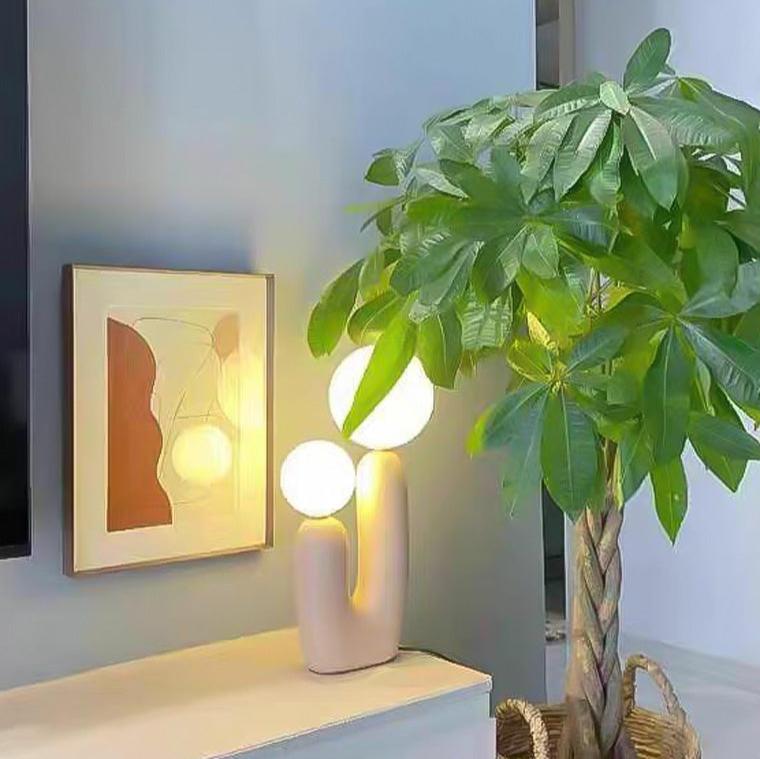 Minimalist Sculptural Artistic Table Lamp, 17.7"H