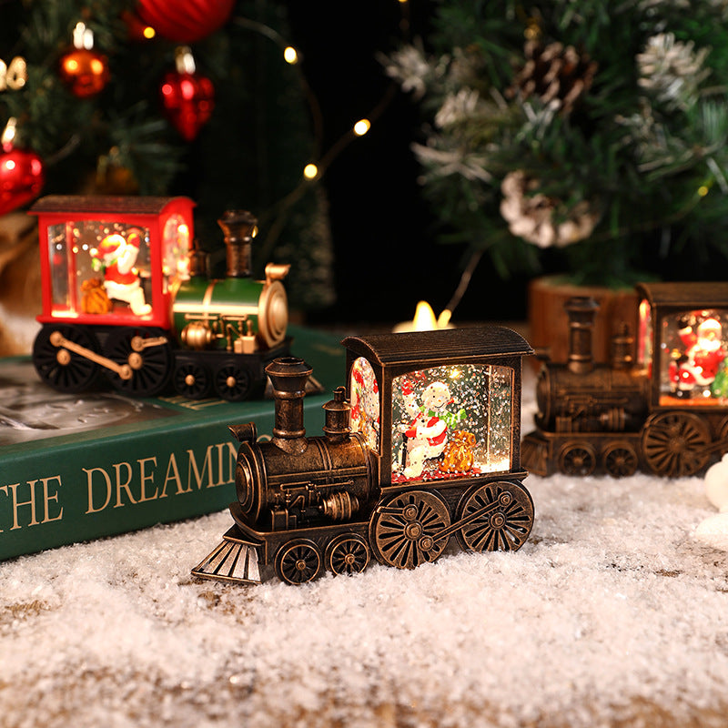 Enchanting Christmas Water-filled Mini Train, Thomas Train Design for Festive Gifts and Home Decor