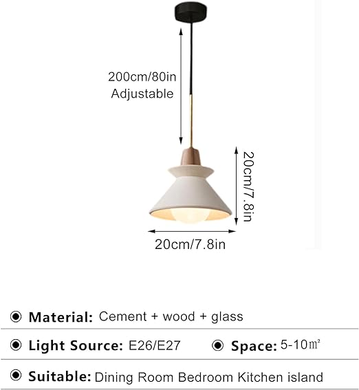 Nordic industrial style cement shade adjustable line lighting fixture