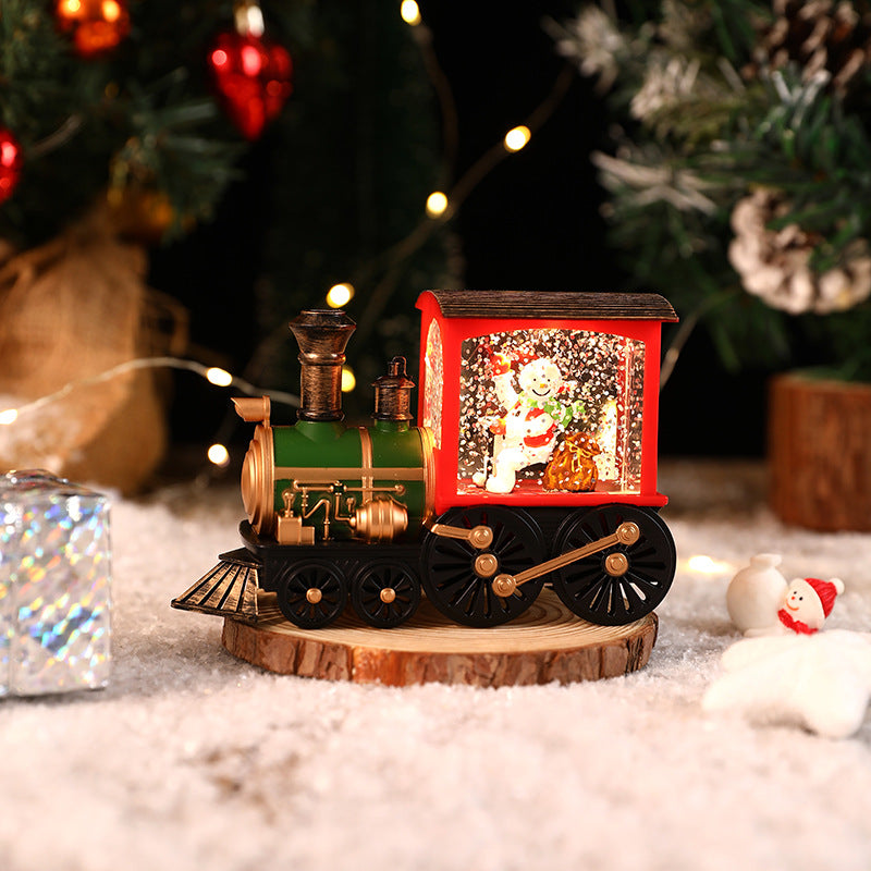 Enchanting Christmas Water-filled Mini Train, Thomas Train Design for Festive Gifts and Home Decor