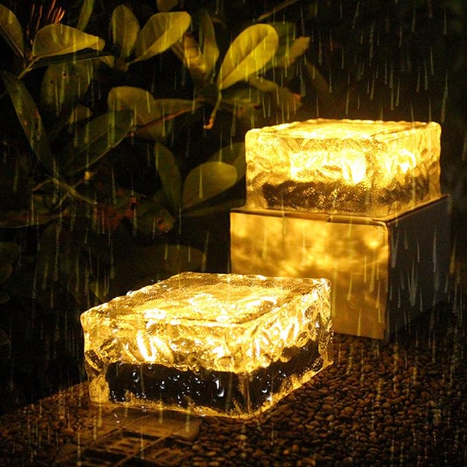 Waterproof ice cube-shaped LED Smart Solar Outdoor Lights