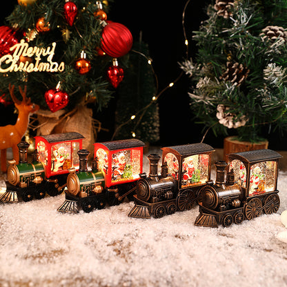 Enchanting Christmas Water-filled Mini Train, Thomas Train Design for Festive Gifts and Home Decor